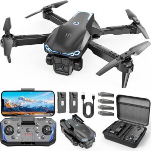 Foldable 1080P Drone with Camera for Kids & Beginners, Easy to Fly Toy Gift for Boys & Girls, One-Key Start, 3D Flips, Gesture Selfie, 2 Batteries